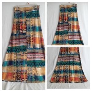 Hot Kiss Midi/Maxi Skirt, Jersey Knit, Multi Colored